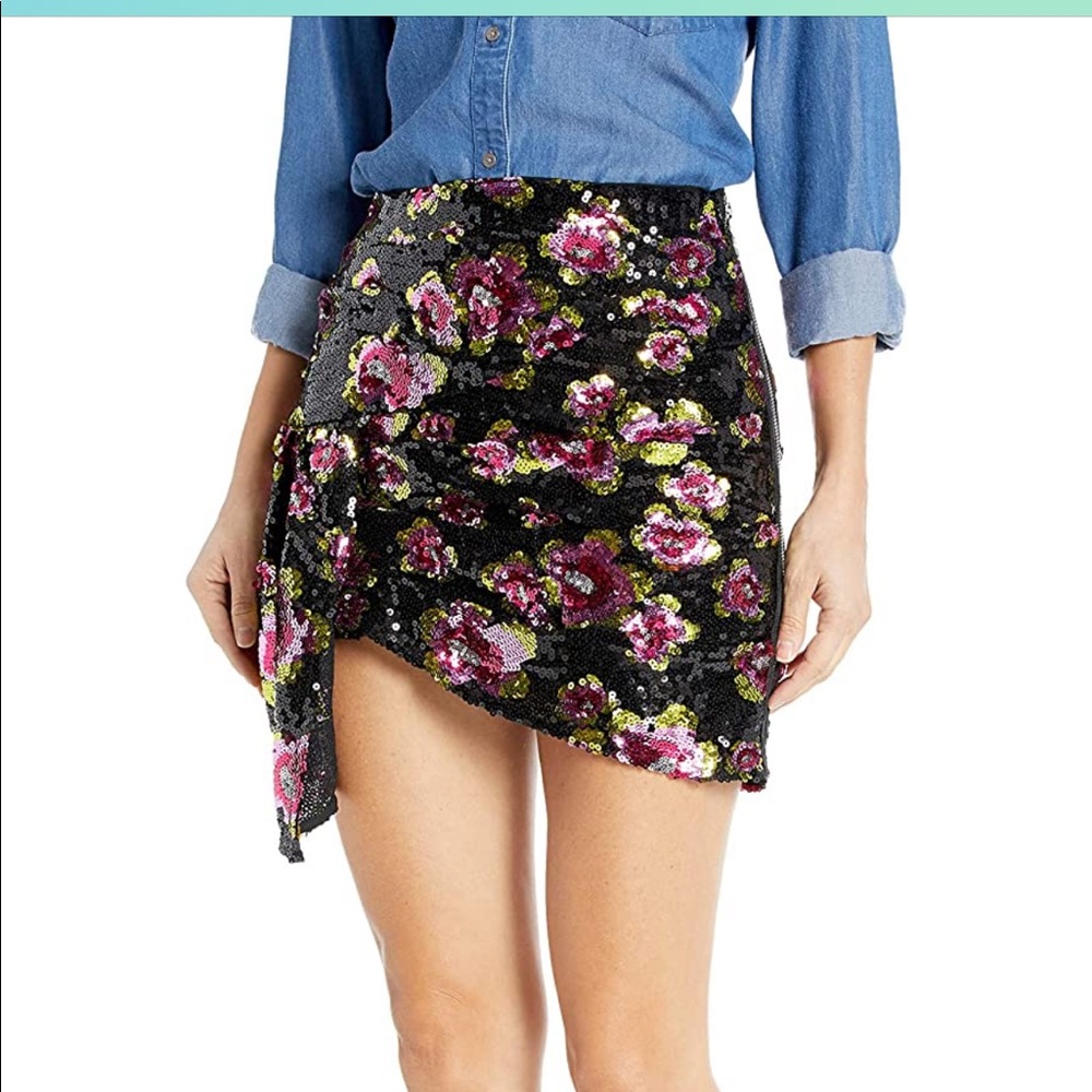 For Love and Lemons San Junipero Sequin Skirt, Dahlia - M